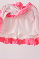 Pink Santa French Knot Ruffle Skorts Set