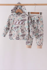 Hunting Deer Embroidery Jogger Set