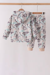 Hunting Deer Embroidery Jogger Set