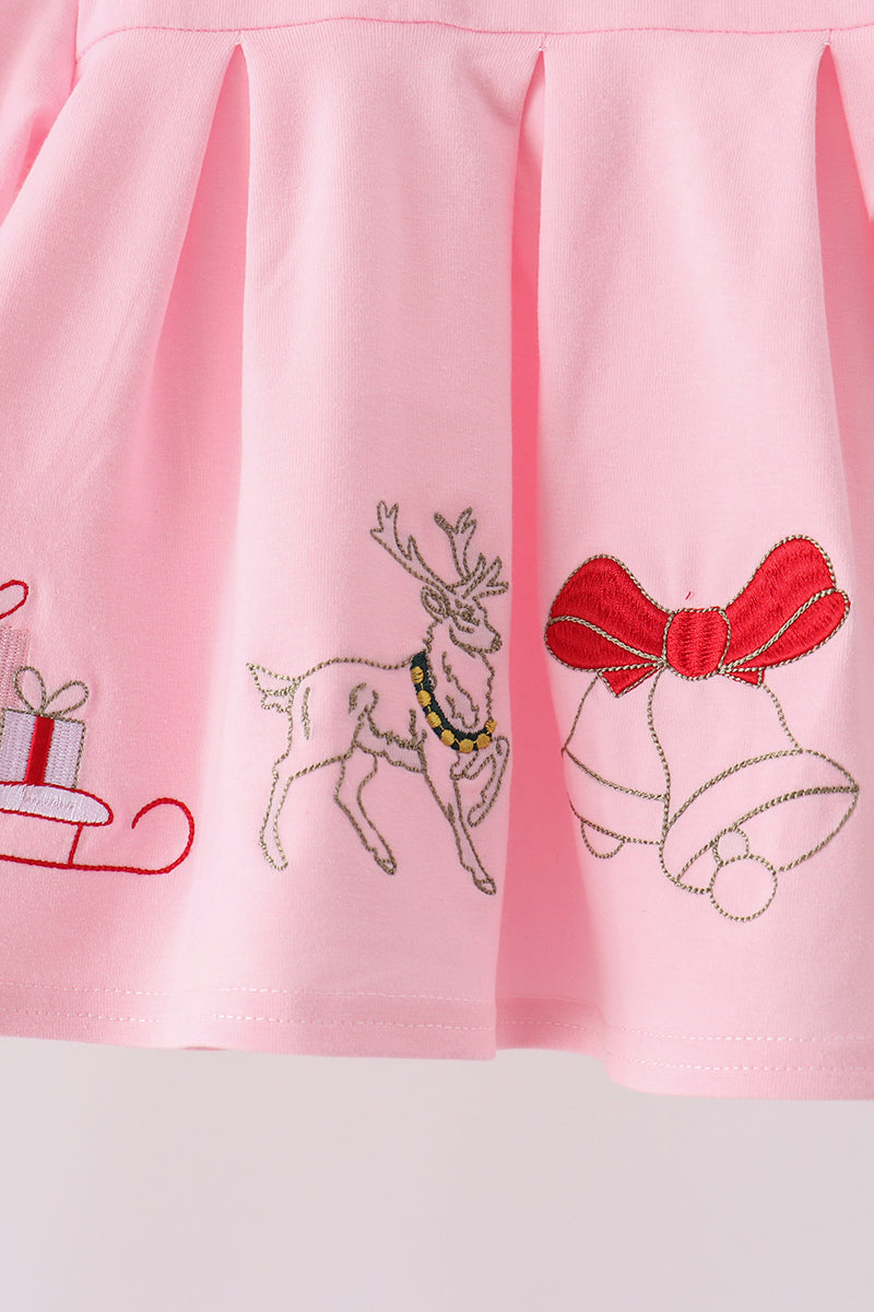 Pink Christmas Embroidery Bloomer Set