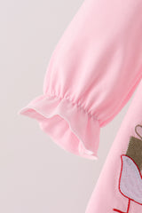 Pink Christmas Embroidery Bloomer Set