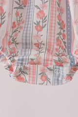 Pink Floral Puppy Embroidery Bow Bubble