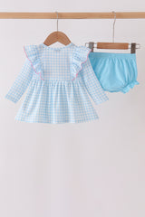 Blue Castle Embroidery Ruffle Bloomer Set