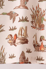 Brown Duck Embroidery Pants Set