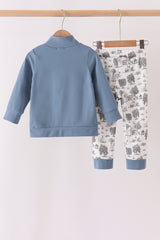 Blue Farm Pants Set