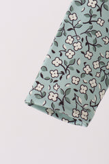 Green Farm Floral Embroidery Ruffle Romper