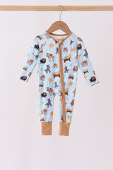 Blue Nativity Zip Bamboo Romper