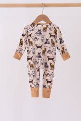 Oh Holy Night Ruffle Zip Bamboo Romper