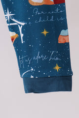Navy Nativity Bamboo Pants Set