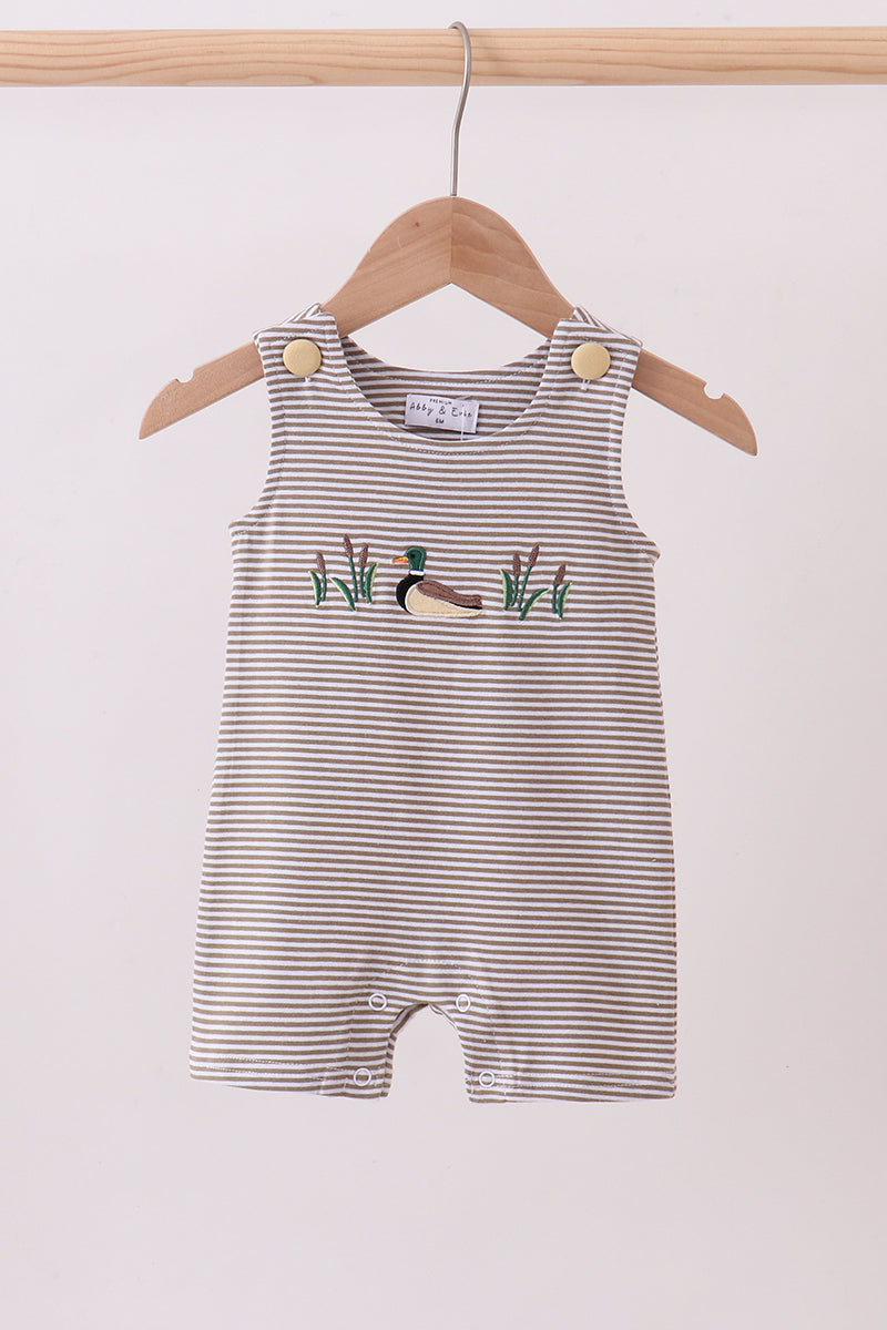 Sage duck embroidery stripe jonjon