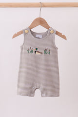 Sage duck embroidery stripe jonjon