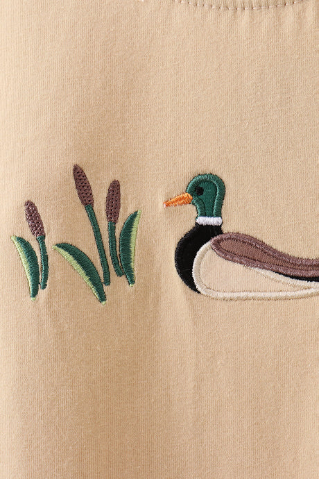 Sage duck embroidery shorts set