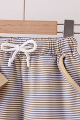 Sage duck embroidery shorts set