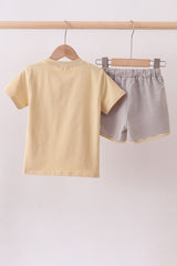 Sage duck embroidery shorts set