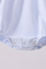 Blue duck embroidery stripe ruffle bubble