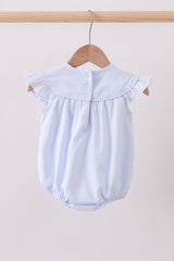 Blue duck embroidery stripe ruffle bubble