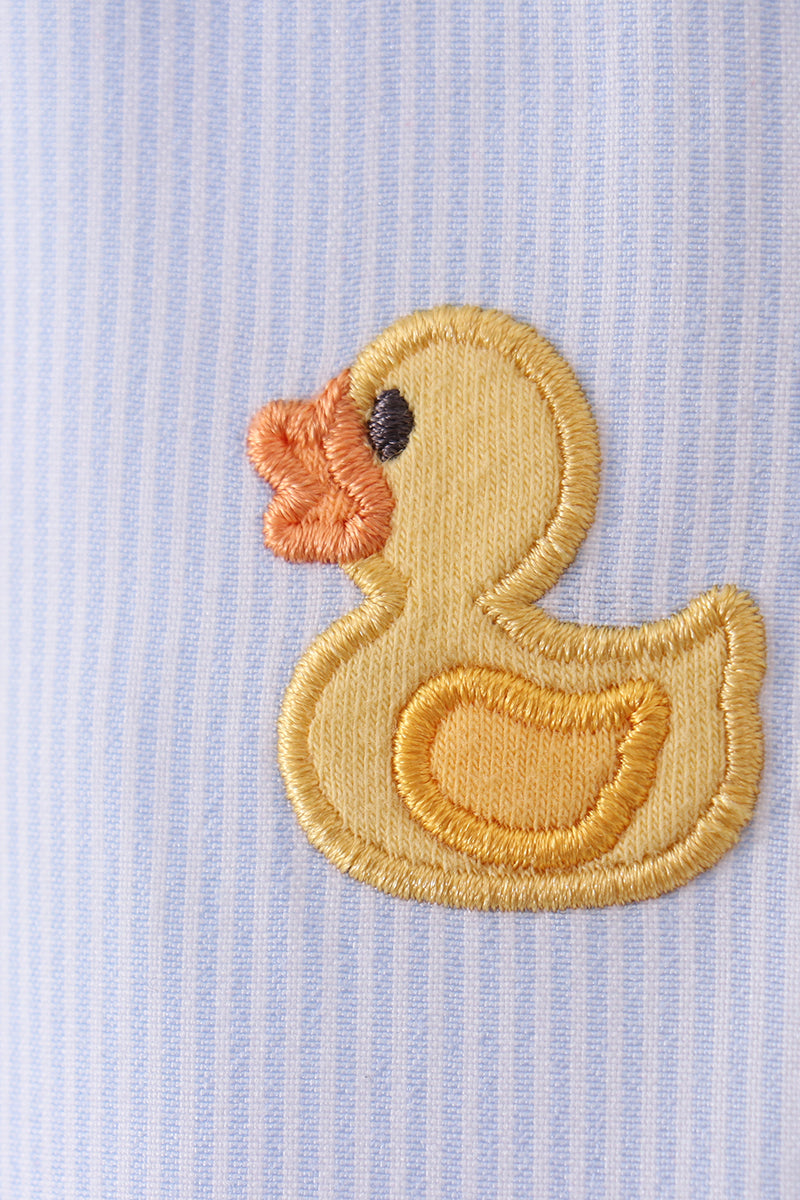 Blue duck embroidery stripe bubble
