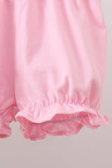 Green clover embroidery stripe bow bloomer set