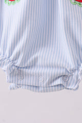 Blue watermelon stripe ruffle bubble