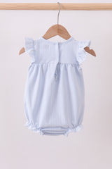 Blue watermelon stripe ruffle bubble