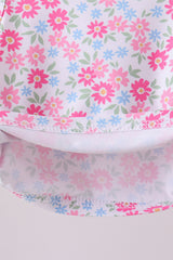 Pink floral print active skorts set