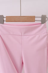 Pink active flare pants set