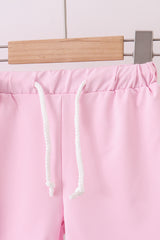 Pink active shorts set