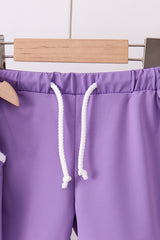 Purple active shorts set