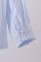 Blue stripe bunny embroidery button down shirt