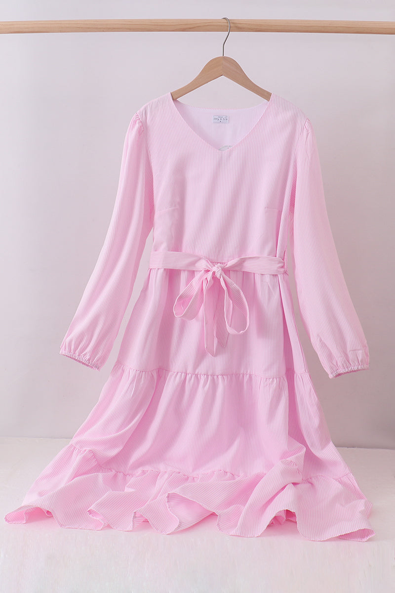 pink striped maxi dress Pink stripe tiered maxi dress – Honeydew USA