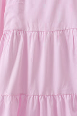 Pink stripe tiered maxi dress