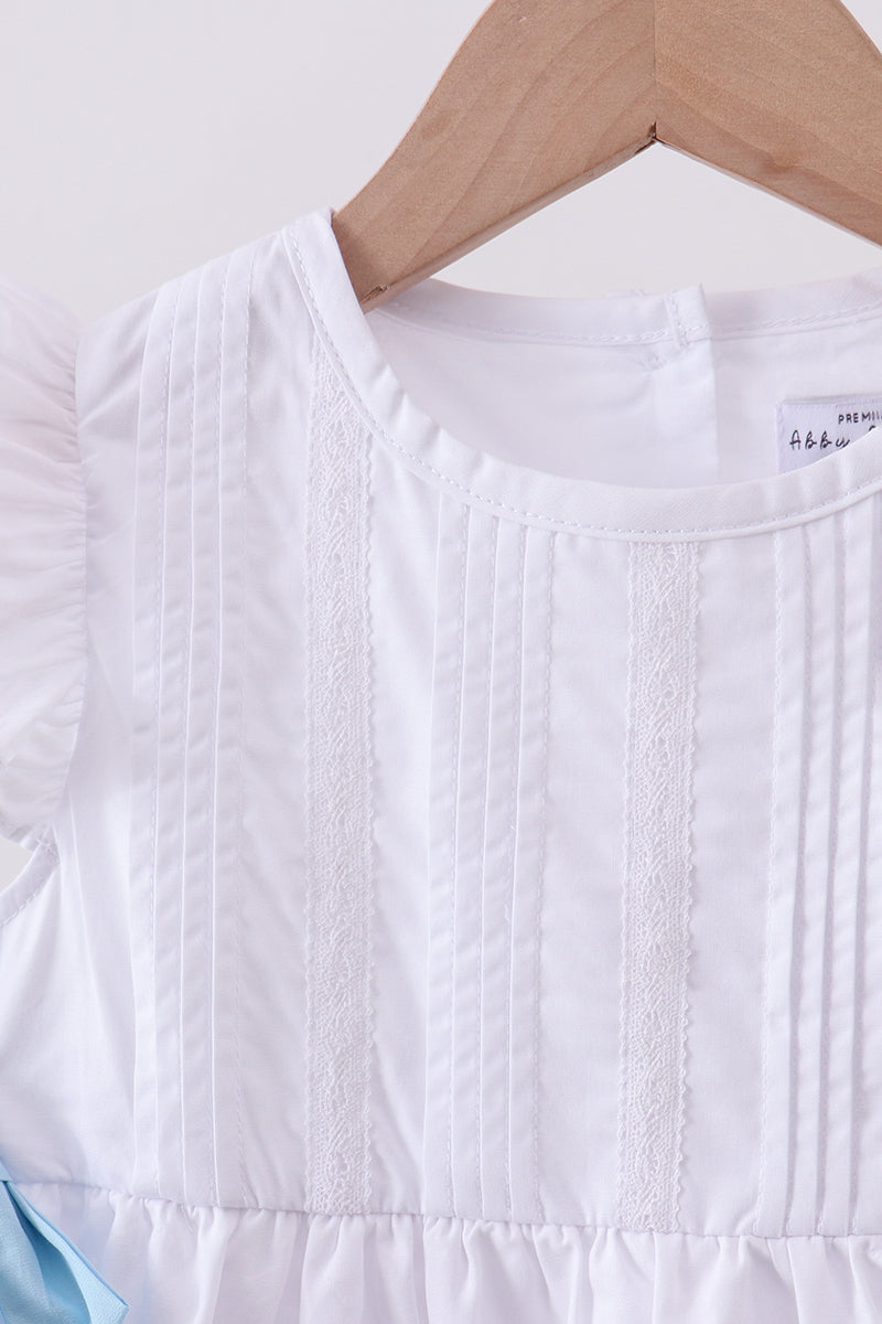 Blue bow ruffle dress