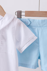 Peter pan collar shorts set