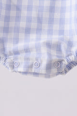 Blue plaid peter pan collar bubble