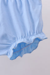 Blue floral ruffle bloomer set
