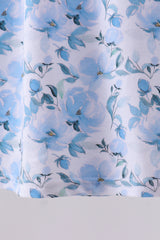 Blue floral ruffle bloomer set