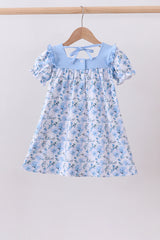 Blue floral ruffle dress