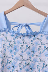 Blue floral ruffle dress