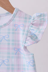 Plaid bow ruffle dress