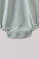 Sage cross embroidery peter pan collar bubble