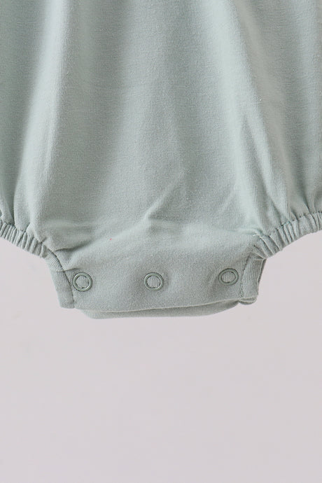 Sage cross embroidery peter pan collar bubble