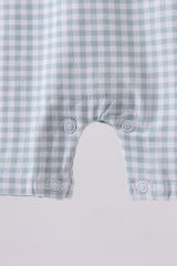 Blue cross embroidery gingham jonjon