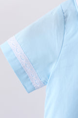 Blue cross embroidery bubble