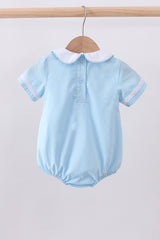 Blue cross embroidery bubble