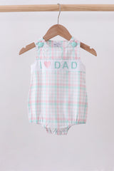 I love dad embroidery plaid bubble