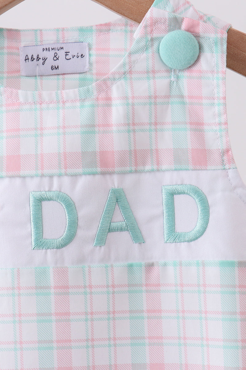 I love dad embroidery plaid bubble