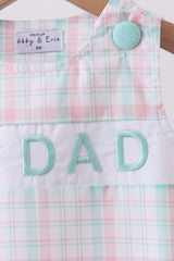 I love dad embroidery plaid bubble