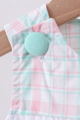 I love dad embroidery plaid bubble