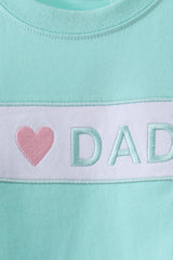 Mint I love Dad plaid shorts set