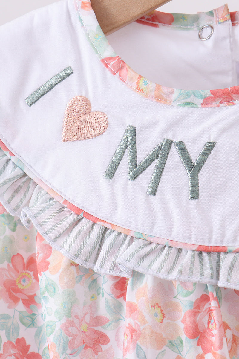 Floral Iove my mom ruffle bubble